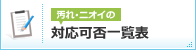 汚れ・ニオイの対応可否一覧表