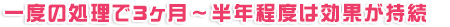 一度の処理で3ヶ月～半年程度は効果が持続